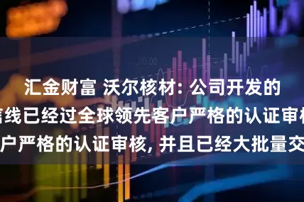 汇金财富 沃尔核材: 公司开发的224G高速通信线已经过全球领先客户严格的认证审核, 并且已经大批量交货